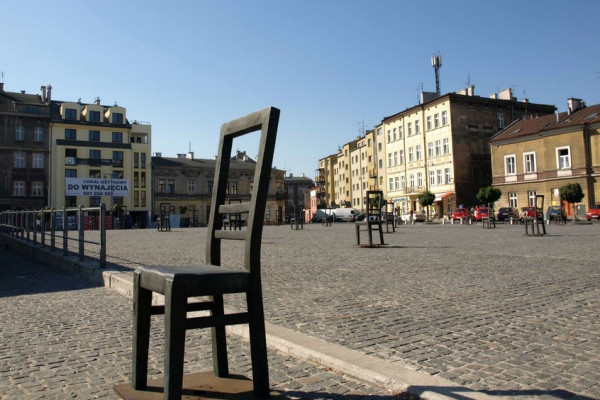 La plaza de los Héroes del Gueto en Cracovia