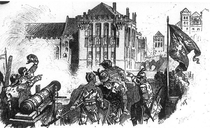 El asedio polaco-lituano de la sede de la Orden Teutónica en el Castillo de Malbork en 1410 